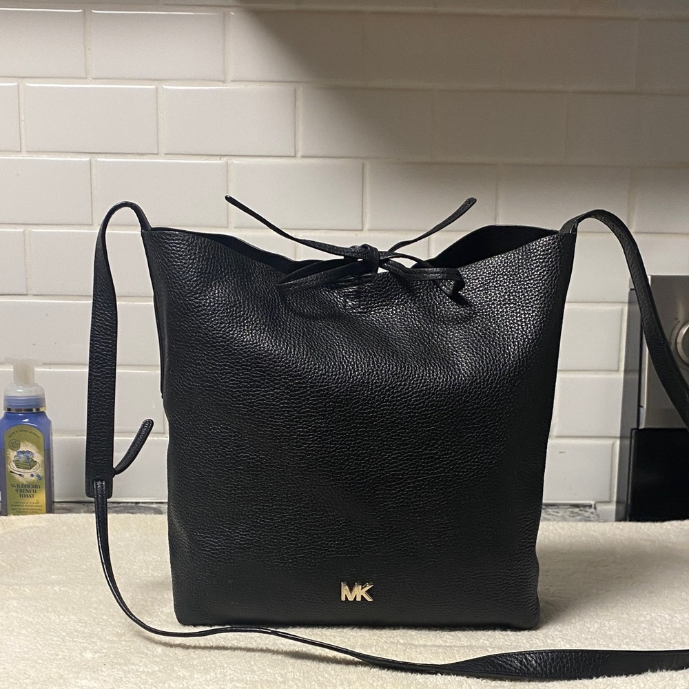 Michael Kors Black Pebbled Leather Shoulder Bag